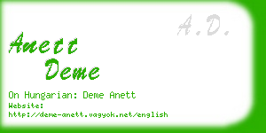 anett deme business card